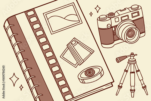 Hand-Drawn Camera Journal Cover
