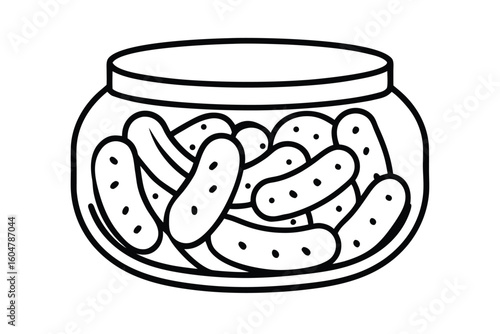 Pickled Vegetables In Flat Vector Style