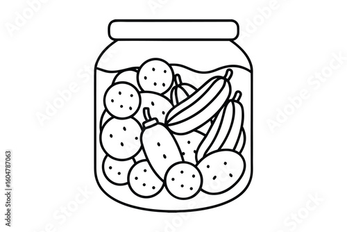 Pickled Vegetables In Flat Vector Style