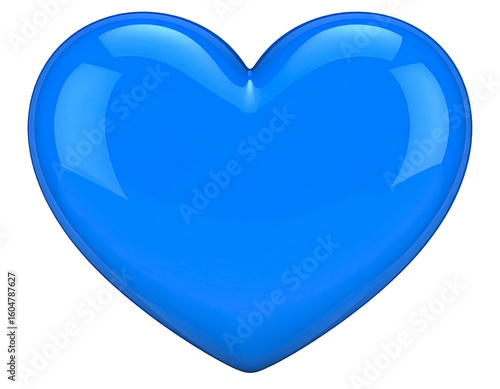 Blue heart love romance passion valentine heart shape symbol object on transparent background