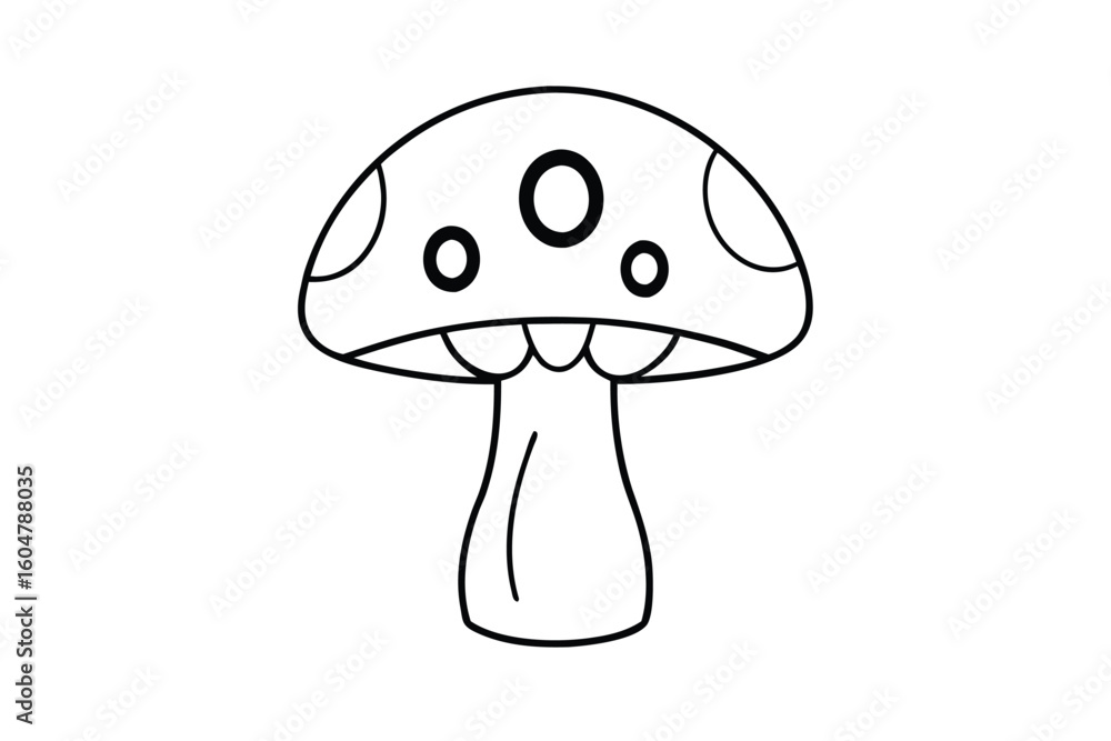 Mushroom Single White Minimal Style No Text Mushroom Single White Minimal Style No Text