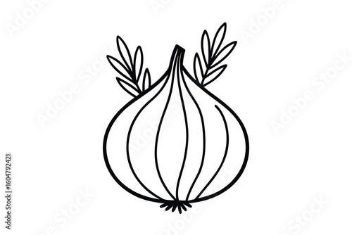 Fennel Bulb With Leaves Flat Style No Text