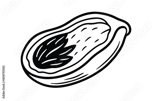Date Fruit In Brown Tone Flat Vector No Text