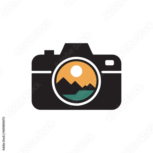 Unique camera logo Modern and minimalist vector and abstract logo