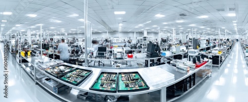 The modern electronics manufacturing facility showcasing advanced production processes and technology.