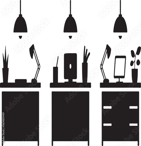Business Silhouette Office Icon Bundle