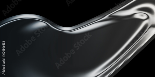 Φωτογραφία Abstract luxury black and silver liquid background with smooth metallic surface