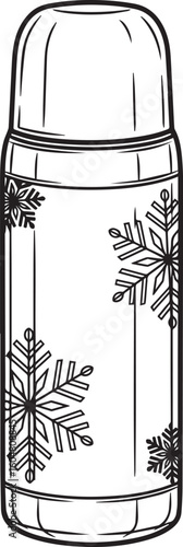 Thermos bottle with snowflake design container beverage