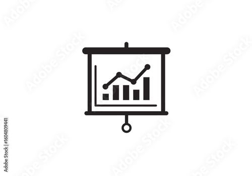 Flip Chart with Upward Trending Bar and Line Graph.