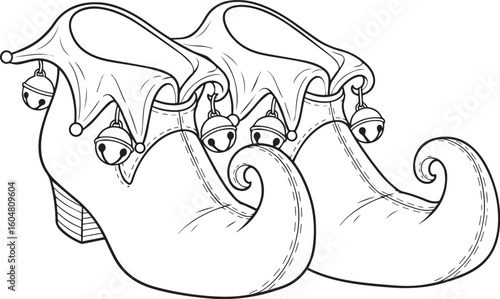 Jester shoes with bells pointy shoes curled toes