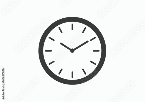 Simple Dark Gray Analog Clock Face with Hour and Minute Hands.