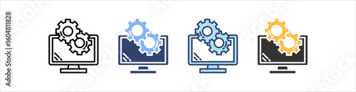 Automated Icon Set Multiple Style Collection