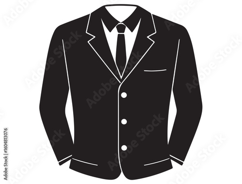 black suit jacket with tie clip art preview