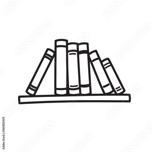 Stacked vintage books on a shelf library