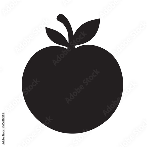 Silhouette Style Vector Tomato Logo Icon – Minimalist Vegetable Graphic for Organic Farm Branding, Fresh Produce Market, Vegan Food Packaging, Culinary Design, and Healthy Natural Food Business Themes
