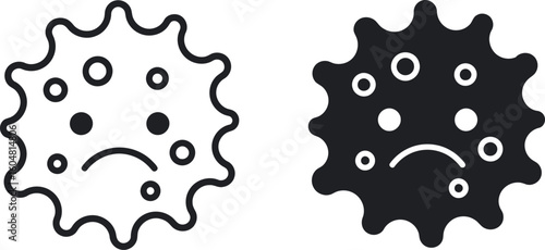 Sad virus icon coronavirus cartoon