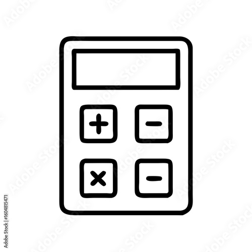 Simple calculator icon with basic arithmetic functions and minimal design  