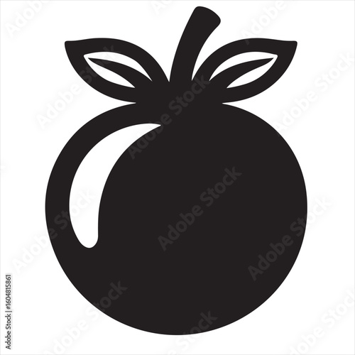 Silhouette Style Vector Tomato Logo Icon – Minimalist Vegetable Graphic for Organic Farm Branding, Fresh Produce Market, Vegan Food Packaging, Culinary Design, and Healthy Natural Food Business Themes