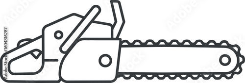 Chainsaw outline icon wood cutting tool