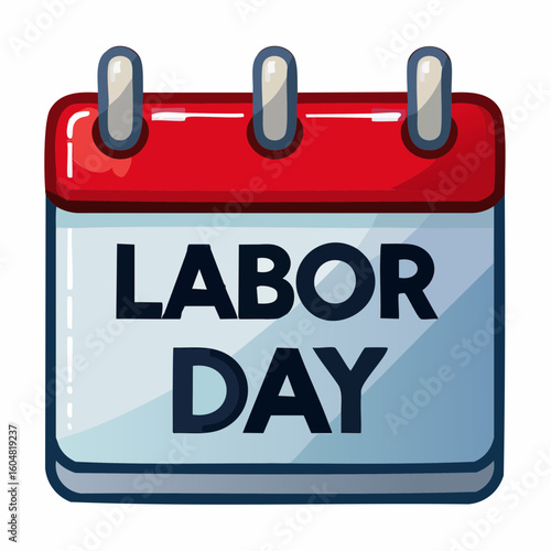 Labor Day: A celebratory calendar indicates Labor Day with vibrant hues, an iconic illustration representing a holiday, a day to honor hardworking citizens.