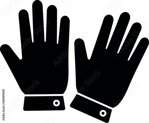 Black gloves silhouette icon