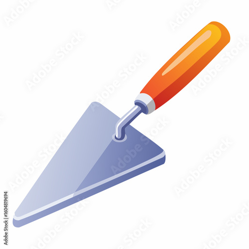Bricklaying Trowel Icon: A meticulously crafted icon of a gleaming bricklaying trowel, its ergonomic handle promising precision in every application. A testament to quality craftsmanship.