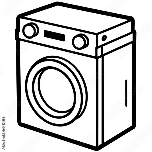 Minimal Washing Machine Icon Vector