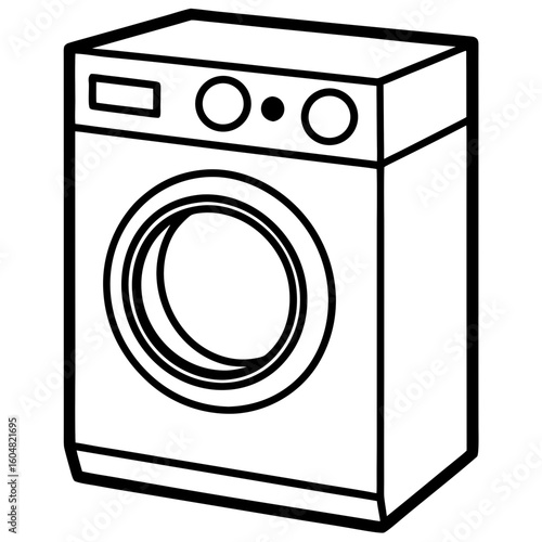Minimal Washing Machine Icon Vector
