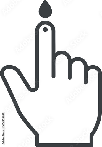 Blood glucose test finger prick icon
