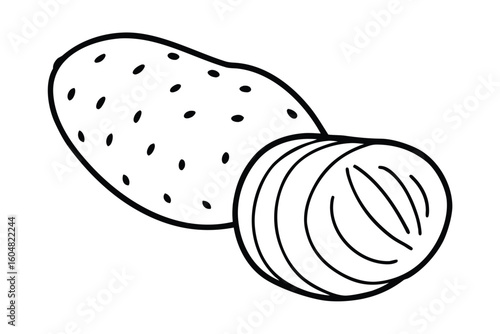 Yam Root Sliced Minimal Vector No Text