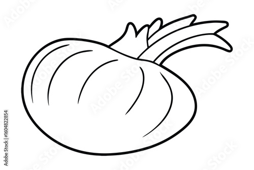 Whole Green Kohlrabi Flat Design No Text