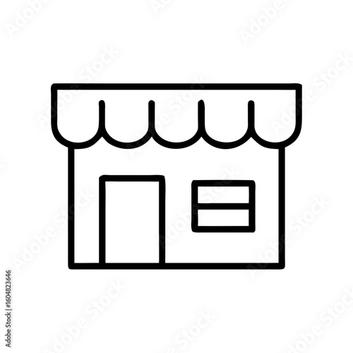 Simple storefront icon in minimalist design with clean lines  