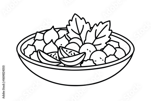 Tropical Salad With Mango Spinach And Red Cabbage