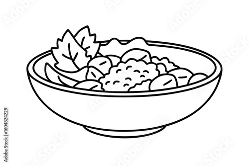 Thai Salad Bowl With Peanuts Shredded Cabbage