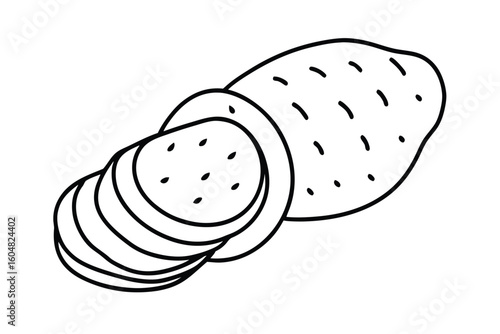 Sweet Potato Sliced Colorful Illustration