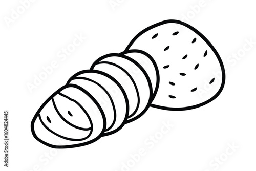 Sweet Potato Sliced Colorful Illustration