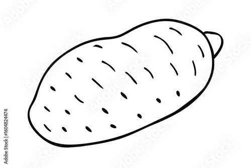 Sweet Potato In Flat Orange Tone White Background