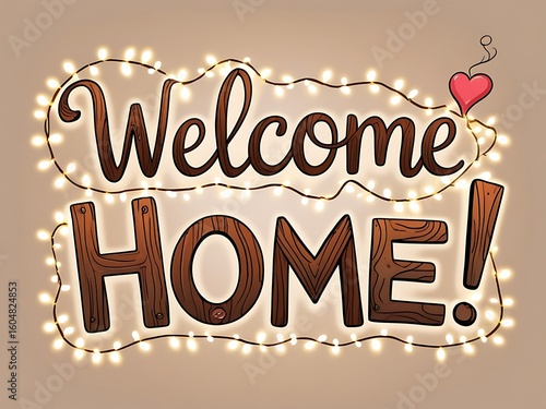 Welcome Home Lights Sign.