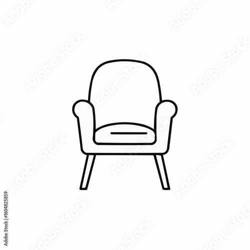 Simple line drawing of an armchair in minimalist style  