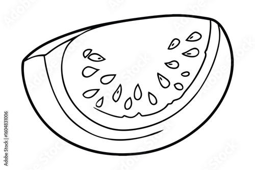 Sliced Tomato With Seeds Visible Clean Vector