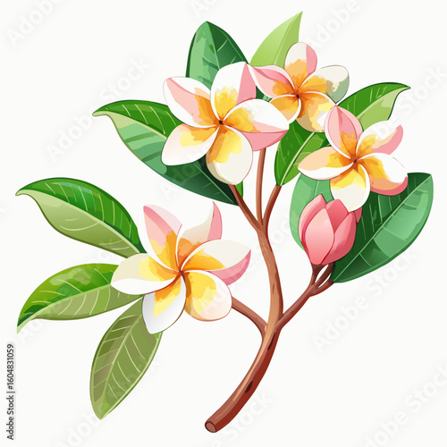 vector illustration of a tree with flowers