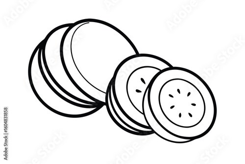 Sliced Radish Circles Clean White Background