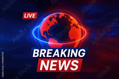 Wallpaper Mural Breaking News Alert Graphic With Glowing Earth In Background Torontodigital.ca