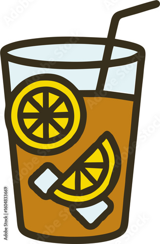 Refreshing Lemon Iced Tea in a Glass