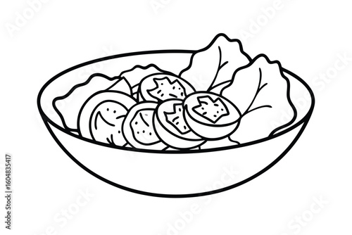 Simple Salad With Iceberg Lettuce Tomato Cucumber