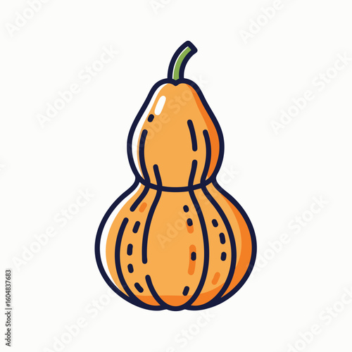 Cartoon Bottle Gourd Vector Illustration
