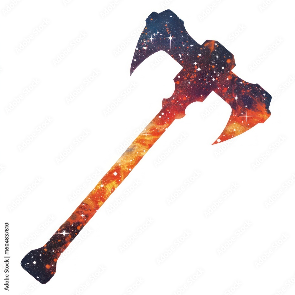 Obraz premium A cosmic double-headed axe