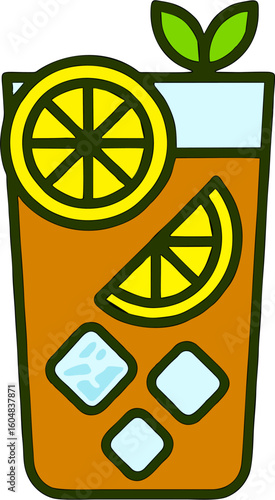 Vibrant Iced Tea with Lemon Slices and Mint