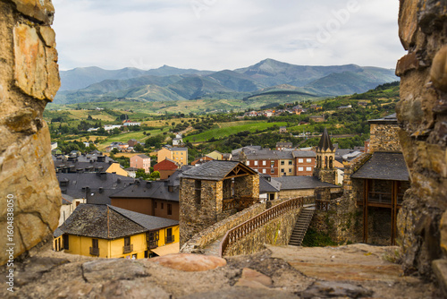 Ponferrada roofs from the templars castle, Spain