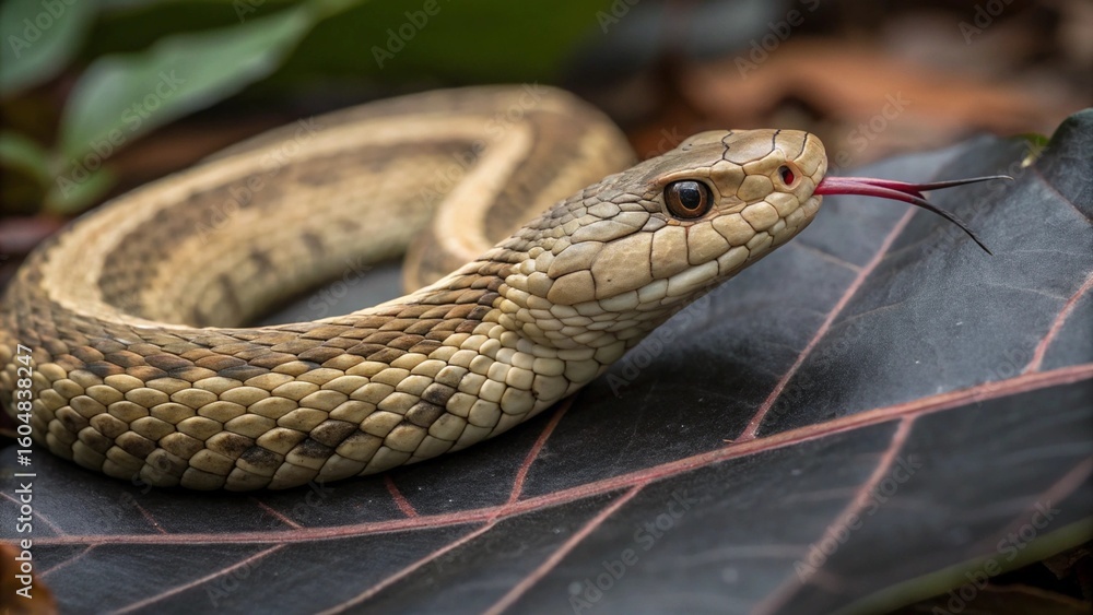 Fototapeta premium Highly detailed venomous snake.